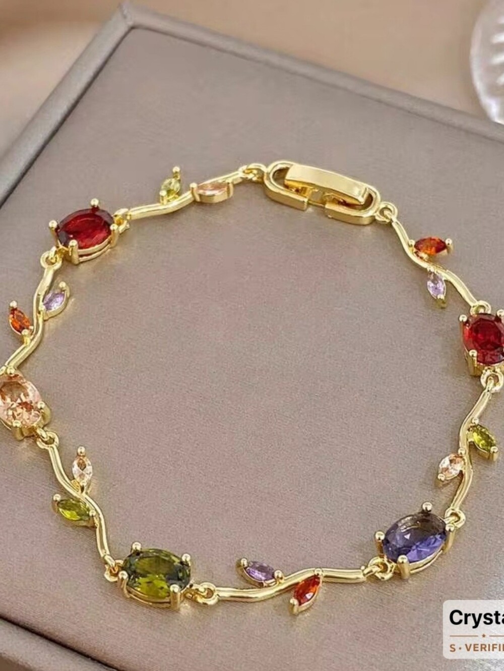 1Pc 18K Gold Plated Anti-Fading Luxury Elegant Dopamine Rainbow Colorful Floral